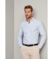 Hackett London Hemd Passform schlank Struktur blau