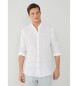 Hackett London Garment Dye Linen Shirt white