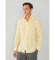 Hackett London Camisa Garment Dye Linen amarillo