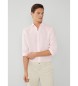 Hackett London Camisa de linho cor-de-rosa