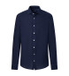 Hackett London Lanena srajca z barvanjem na oblačilih mornarsko modra