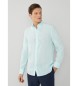Hackett London Garment Dye turquoise shirt