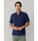 Hackett London Lniana koszula GMD w kolorze granatowym