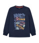 Hackett London Grafisk T-shirt marinblå