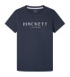 Hackett London Koszulka z logo w kolorze granatowym
