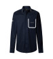 Hackett London Marineblaues Hemd in taillierter Passform