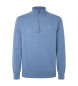 Hackett London Niebieski sweter z zamkiem błyskawicznym