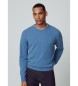 Hackett London Pull en laine d'agneau bleu