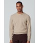 Hackett London Maglione in lana d'agnello marrone pietra