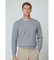 Hackett London Lambswool Crew Pullover grau