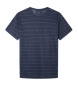 Hackett London T-shirt a righe in lino blu scuro