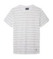 Hackett London Camiseta Linen Stripe blanco