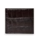 Hackett London Portefeuille pliant en cuir imprimé crocodile marron