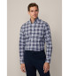 Hackett London Brushed Puppytooth blue shirt