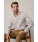 Hackett London Camisa Brushed Tattersal blanco