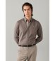 Hackett London Camisa Flannel Multi Trim taupe