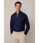 Hackett London Overhemd flanel met bies marine