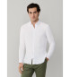 Hackett London Camisa de linho tingida de ajuste personalizado branco