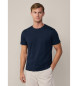 Hackett London T-shirt pima classica dal taglio blu scuro