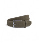 Hackett London Leren riem met veren groen