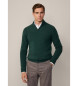 Hackett London Pulôver com fecho de correr verde