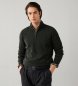 Hackett London Camisola com fecho Lambswool Cable Hzip verde