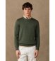 Hackett London Ess Cotton Crew-trøje i olivengrøn
