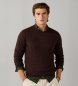 Hackett London Jersey Lambswool de lana marrón