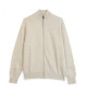 Hackett London Pull en laine avec fermeture clair beige