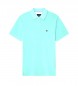 Hackett London Camisa pólo com logotipo Fit Slim Slim azul