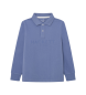 Hackett London Polo blu con logo tinta unita