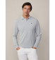 Hackett London Polo piqué à manches longues, coupe classique, gris