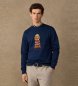 Hackett London Marine blue crew neck Harry sweatshirt