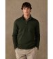 Hackett London sudadera algodón con cremallera y logo verde