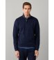 Hackett London Sweatshirt med kort lynlås marineblå