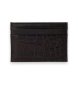 Hackett London Porte-cartes en cuir imprimé crocodile marron
