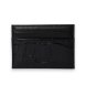 Hackett London Porte-cartes en cuir imprimé crocodile noir