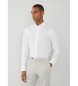 Hackett London Camisa Melange Algodão Linho branco