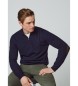 Hackett London Merino Cash Mix Hzip marinbl trja