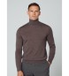 Hackett London Jumper i merinosilke, brun