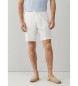 Hackett London White linen Bermuda shorts