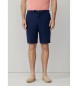 Hackett London Navy linen Bermuda shorts