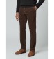Hackett London Spodnie Pigment Cord w kolorze brązowym