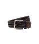 Hackett London Brown Plait leather belt