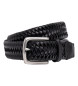 Hackett London Leather belt Plait Lthr black