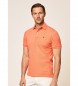 Hackett London Orangefarbenes Poloshirt aus Baumwolle