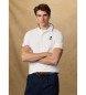 Hackett London Classic fit number polo shirt white