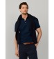 Hackett London P�lo Oxford de piqu� azul-marinho