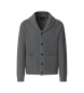 Hackett London Rib Shawl Cardigan Granite Grey