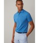 Hackett London Niebieska koszulka polo slim fit